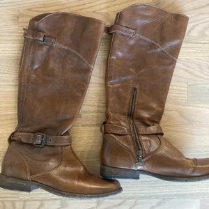Women’s Brown Leather Tall Frye Boots 8-1/2